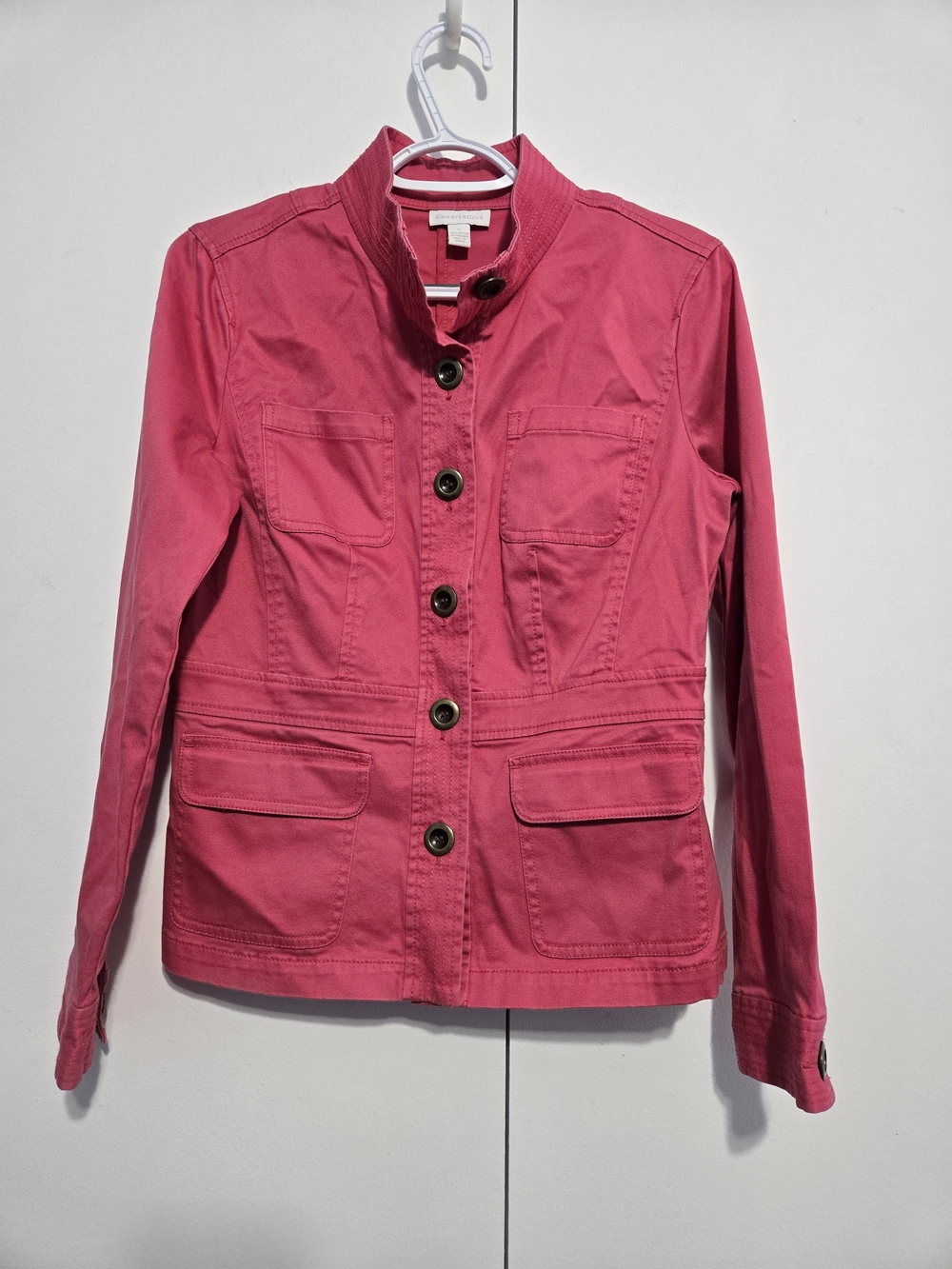 Charter Club Pink Utility Jacket Size Small Button Front